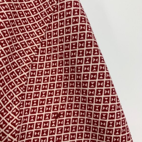 Club Room Top Polo Shirt Frat Geometric Short Sleeve Red Button - Picture 7 of 14